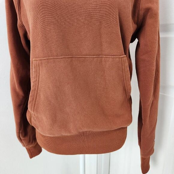 Champion Reverse Weave Hoodie Womens Small Brown Pink Soft Shell Hood Ribbed - Picture 5 of 16
